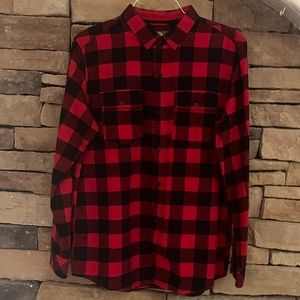 Men’s Red and Black Flannel Shirt